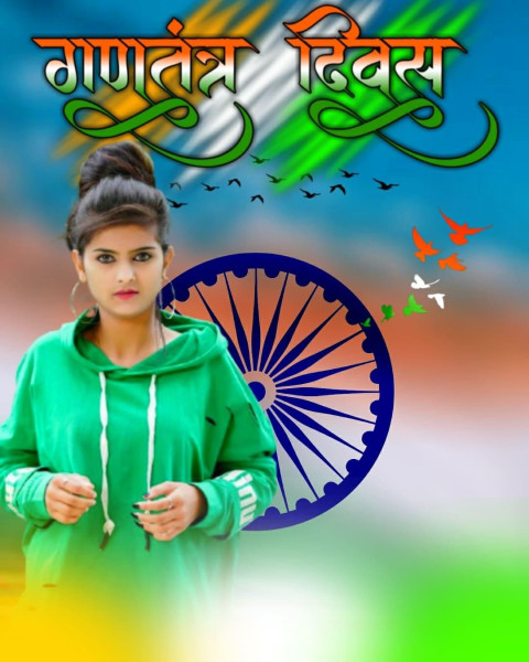 Happy Republic Day Girls Editing Background Free Stock Photo