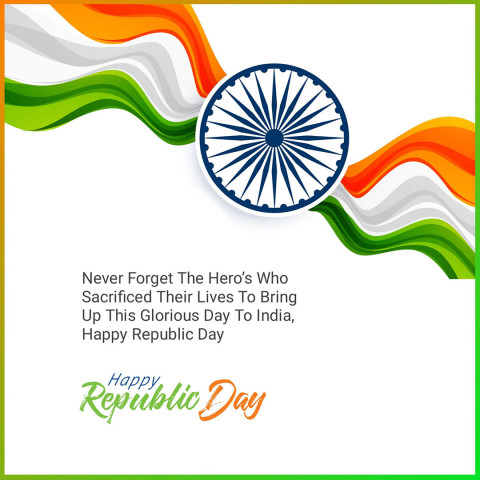 Happy Republic Day Quotes HD Photo in English For WhatsApp Dp Status