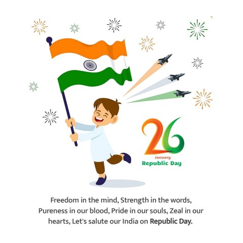 Happy Republic Day Quotes Photo in English For WhatsApp Dp Status