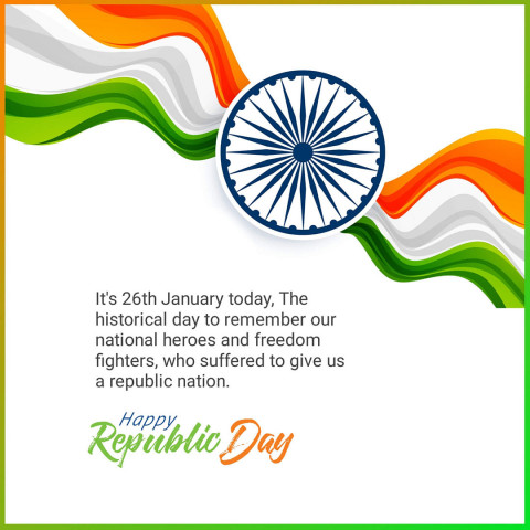 Happy Republic Day Quotes Photo in English For WhatsApp Dp Status Pics
