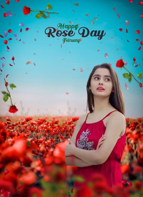 Happy Rose Day CB Background With Girl
