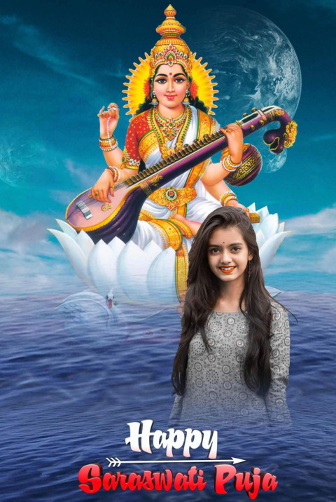 Happy Saraswati Puja CB Editing Background Download For Picsart
