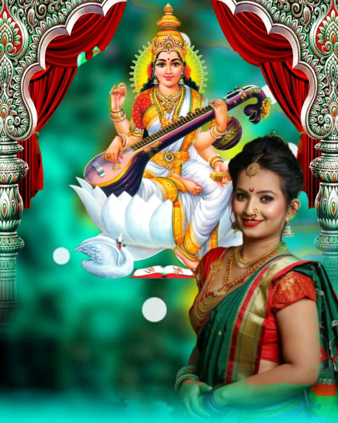 Happy Saraswati Puja Special CB Editing Background Girls