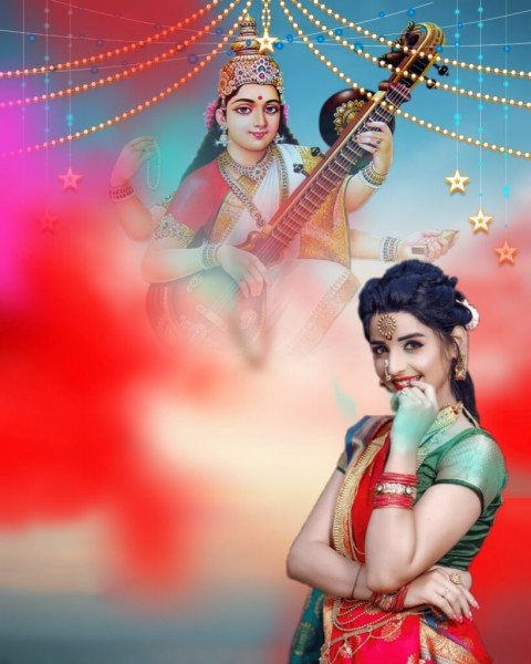 Happy Saraswati Saraswati Mata CB Editing Background NEw
