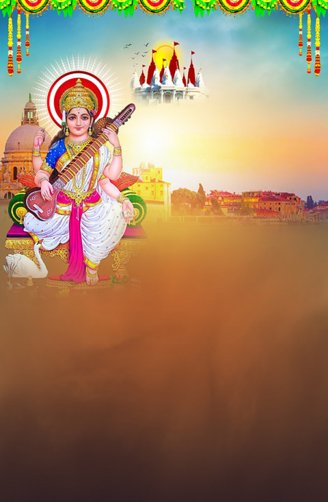 Happy Sarswati Puja Editing Background HD For Picsart & Photoshop