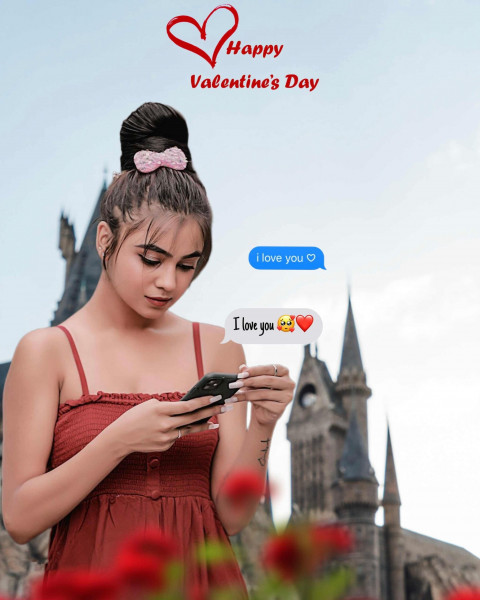 Happy Valentine Day Background For Editing With Love Girls CB