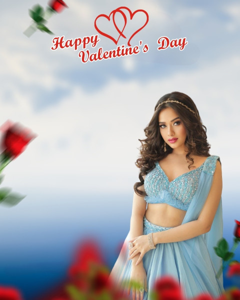 Happy Valentine Day CB Backgrond With Girl