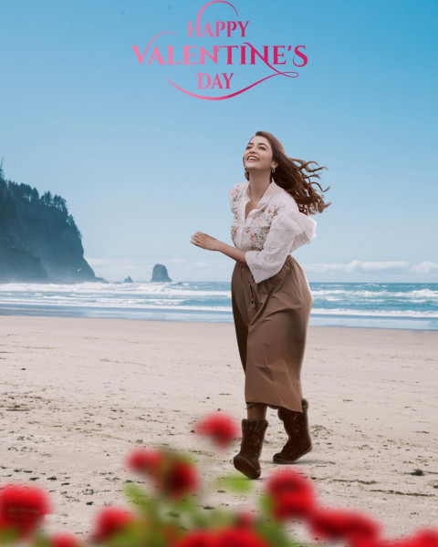 Happy Valentine Day CB Background With Girl For Photo Editing Pic