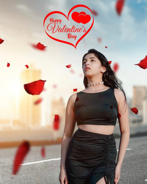 Happy Valentine Day CB Background with Girls for Picsart Editing