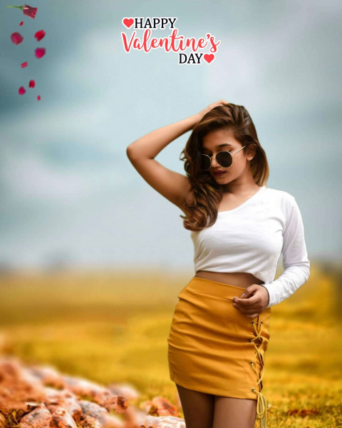 Happy Valentine Day CB Background with Girls for Picsart Editing Photo