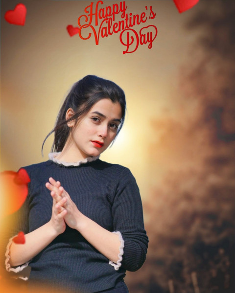 Happy Valentine Day CB Background with Girls for Picsart Photo Editing