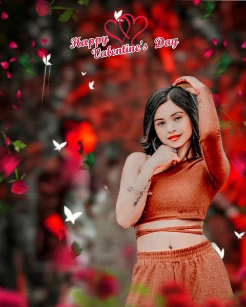 Happy Valentine Day CB Background With Hot Girl