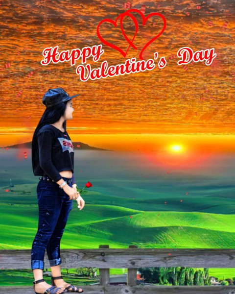 Happy Valentine Day CB Editing Background HD With Girl For Picsart