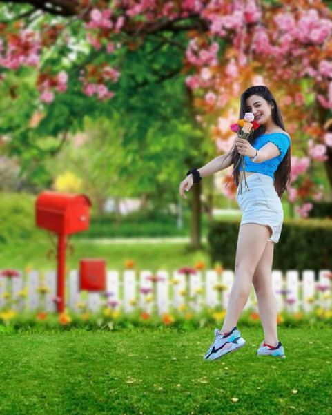 Happy Valentine Day Love Background With Girl For Picsart Editing