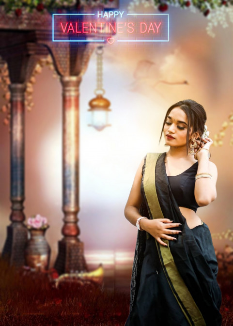 Happy Valentine Day Photo Editing Background With Girls For Snapseed