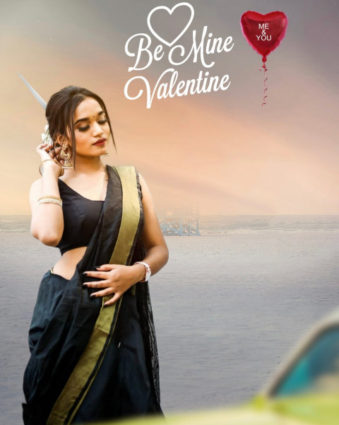Happy Valentine's Day Background For Editing With Girl Picsart Photos