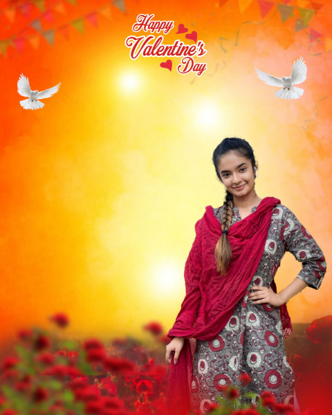 Happy Valentine's Day CB Background HD With Girls Free