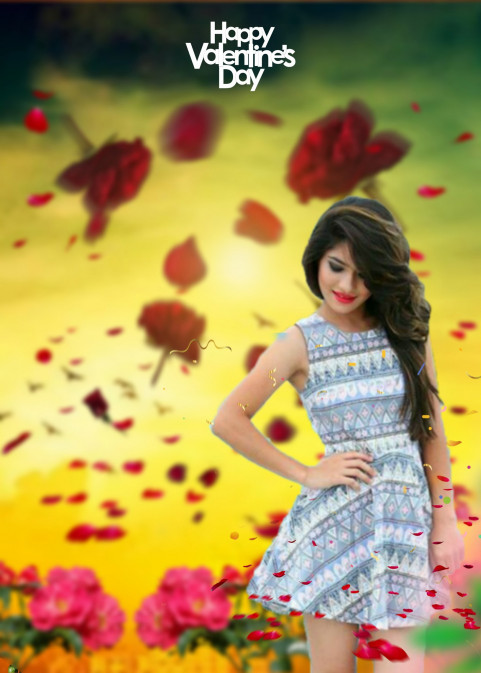 Happy Valentine's Day CB Background With Girl Full HD Download