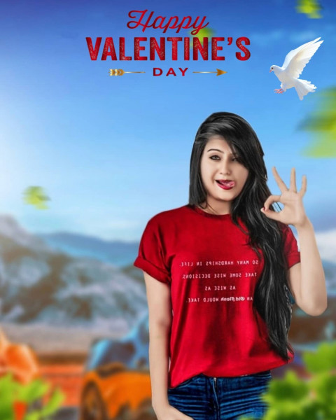 Happy Valentine's Day Editing Background For PicsArt With Girls
