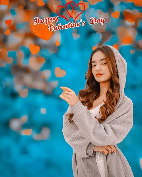 Happy Valentines Day Girl Background For Snapseed