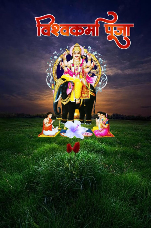Happy Vishwakarma PicsArt Editing Dark Background Free Images