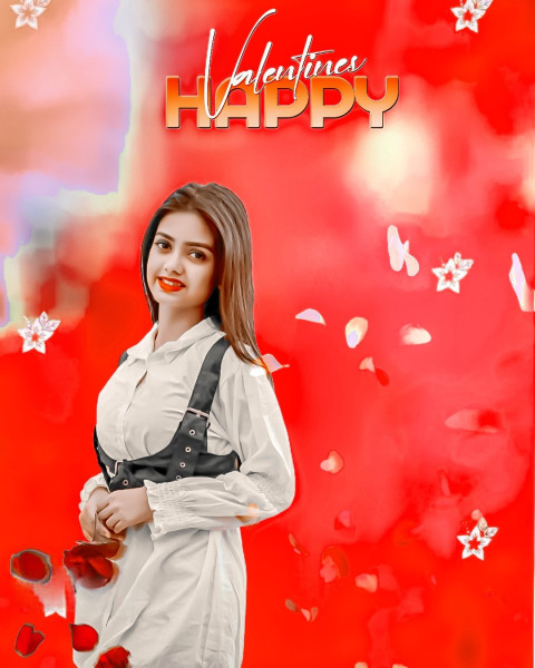 HD Happy Valentines Editing Girl HD Background