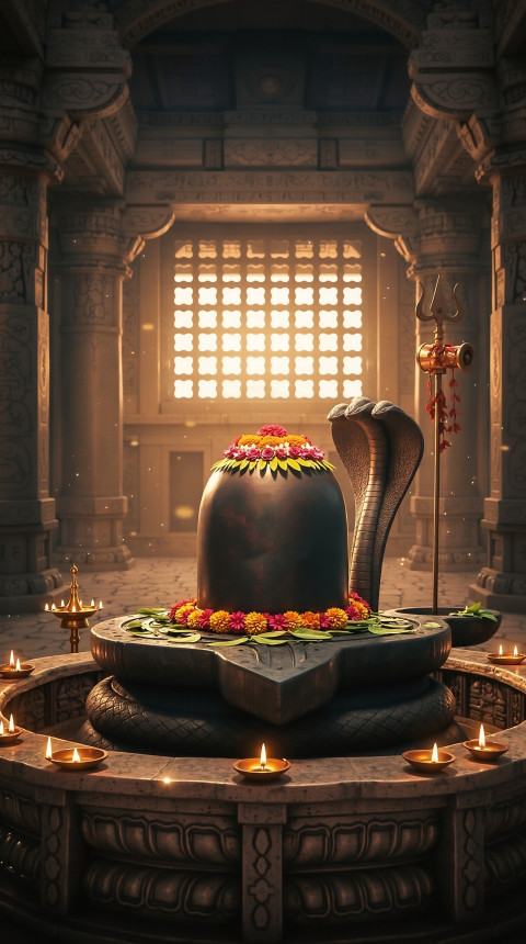 HD Shivling With Snake Images IOS & Mobile Screen Background