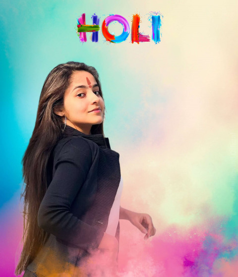 Holi Background With Girl For Cb Picsart Editing HD