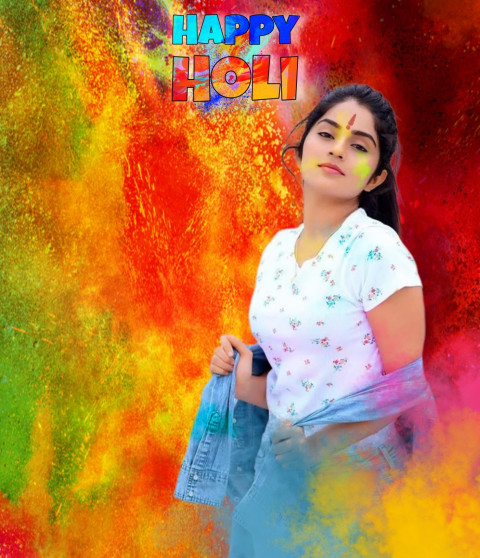 Holi Color  Photo Editing Background With Girls