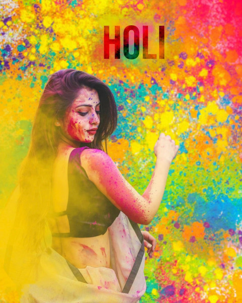 Holi Special Photo Editing Background with Girls Full HD
