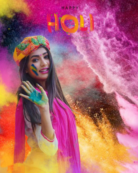 Holi Special Photo Editing Background with Girls HD