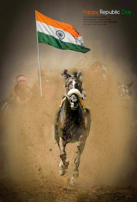 Horse 26 january Background With Indian Flag Photo Editing