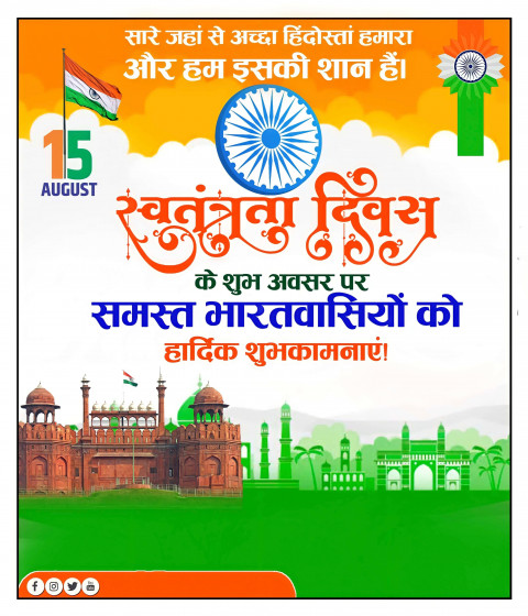 Independence Day Banner Background For 15 August CB Picsart Editing New