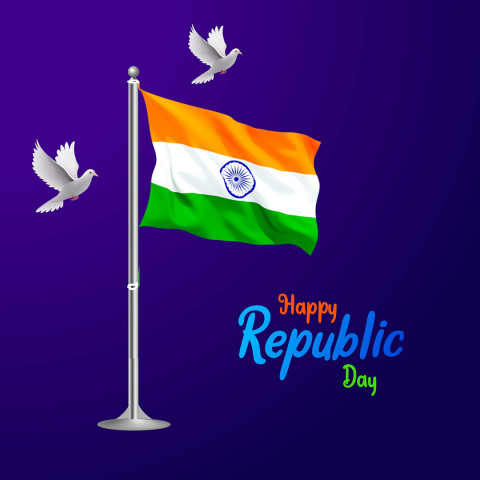 Indian Flag Republic Day Wishes Pic for WhatsApp Status & Dp