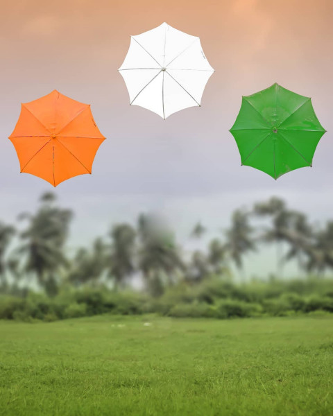 Indian Flags Colour Umbrella 15 August Indipendent Day Background