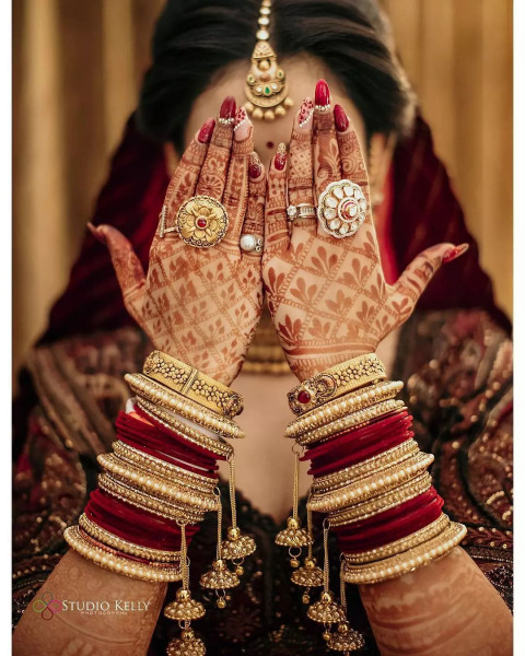 Indian Stylish Wedding Jewellery Photoshoot With Dulhan