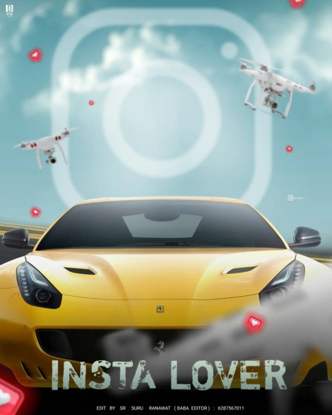 Insta Lover CAr PicsArt Background Download For HD Photo Editing