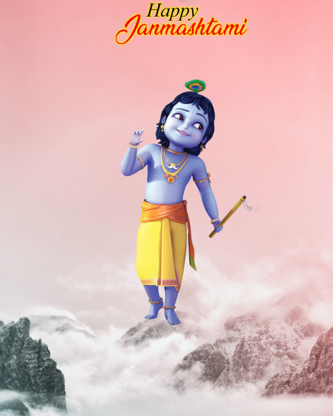 Krishna Janmashtami background For Picsart