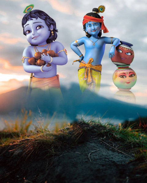 Krishna Janmashtami CB PicsArt Photo Editing Background