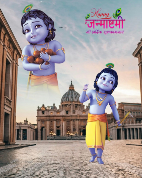 Krishna Janmashtami CB PicsArt Photo Editing Background Pic