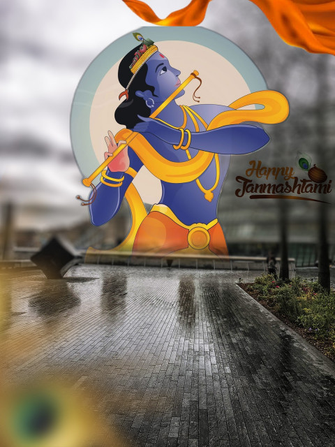 Krishna Janmashtami PicsArt Background Full HD Download