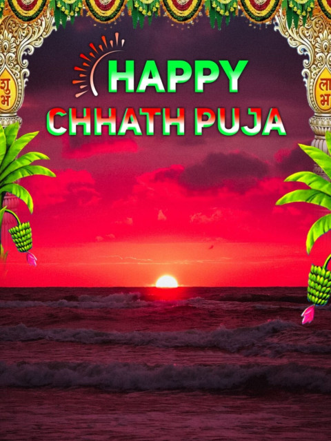 Latest Chhath Puja poster CB PicsArt Full HD Background Download