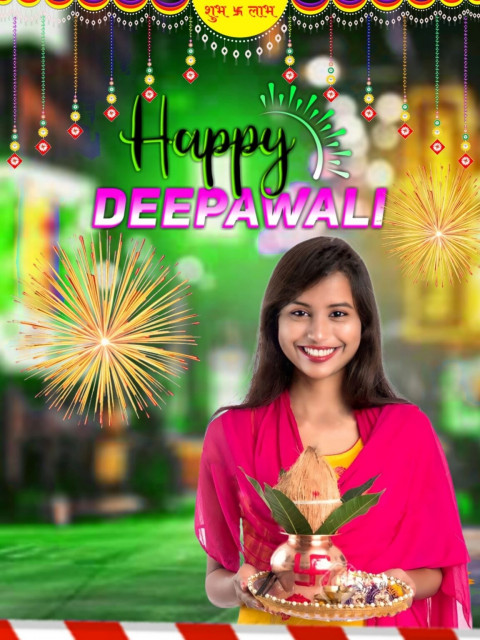 Latest Deepawali Special CB Background New with Girls