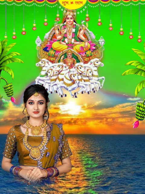 Latest Girls Happy Chhath Puja PicsArt CB CB Background