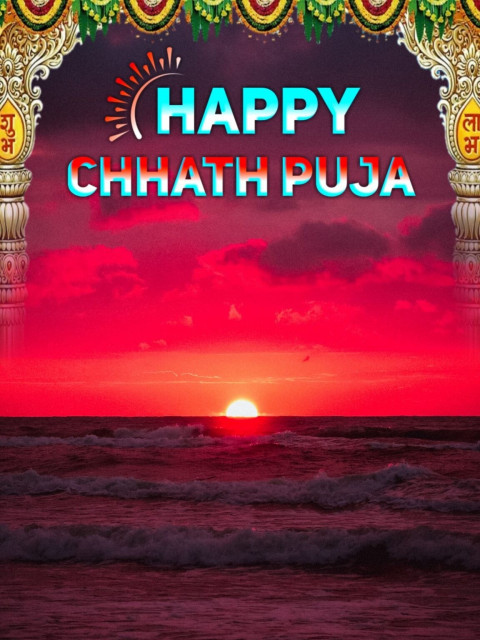 Latest Happy Chhath Puja Poster Full HD CB Background