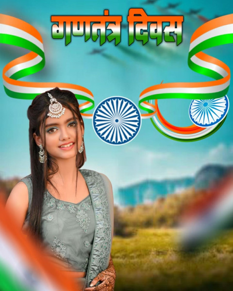 Latest Happy Republic Day CB Background Free Download With Girls