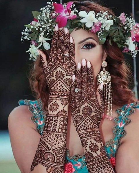 Latest Mehndi Design Wallpaper For Wedding Dulhan