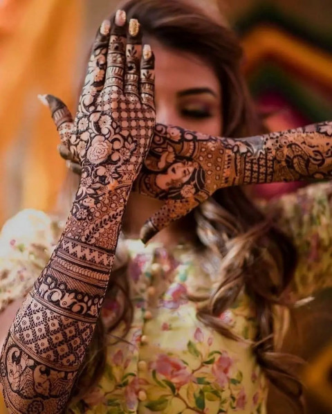 Latest Mehndi Design Wallpaper For Wedding Dulhan