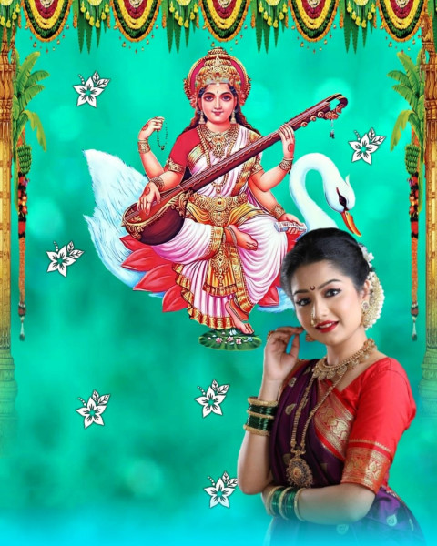 Latest Saraswati Puja Special CB Girls Photo Editing Background