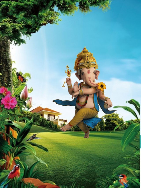 Lord Ganesha PicsArt Banner Editing HD Background Download